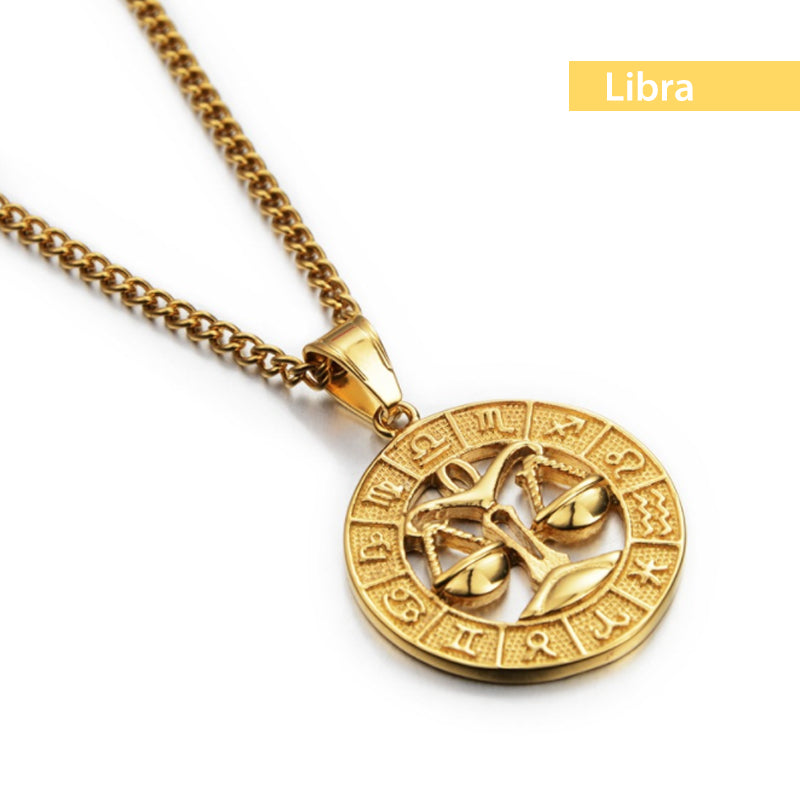 Constellation Round Coin Necklace