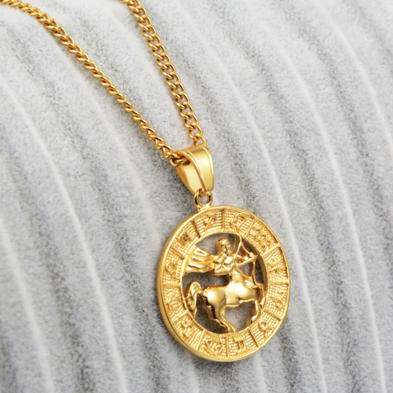 Constellation Round Coin Necklace