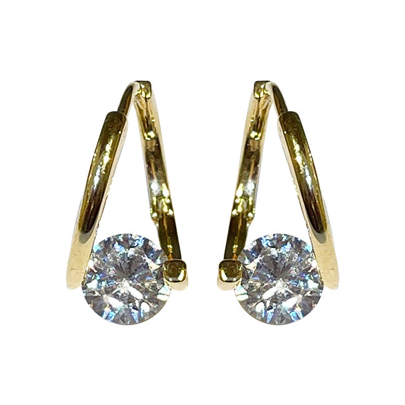 Diamond Round Stud Earrings