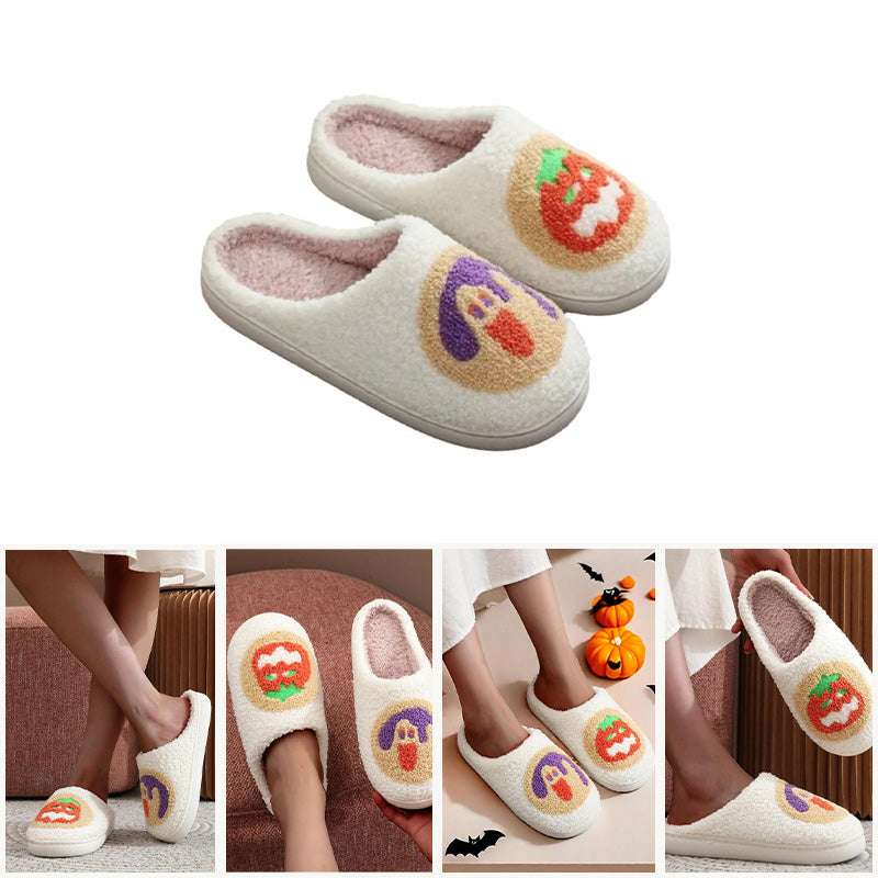 Halloween Cartoon Pattern Plush Slippers