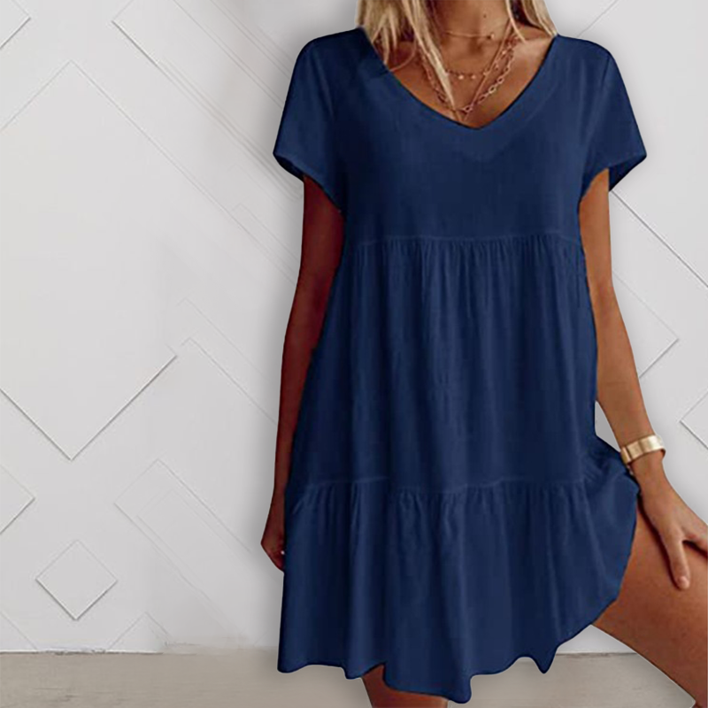 V Neck Casual Short Sleeve Dress