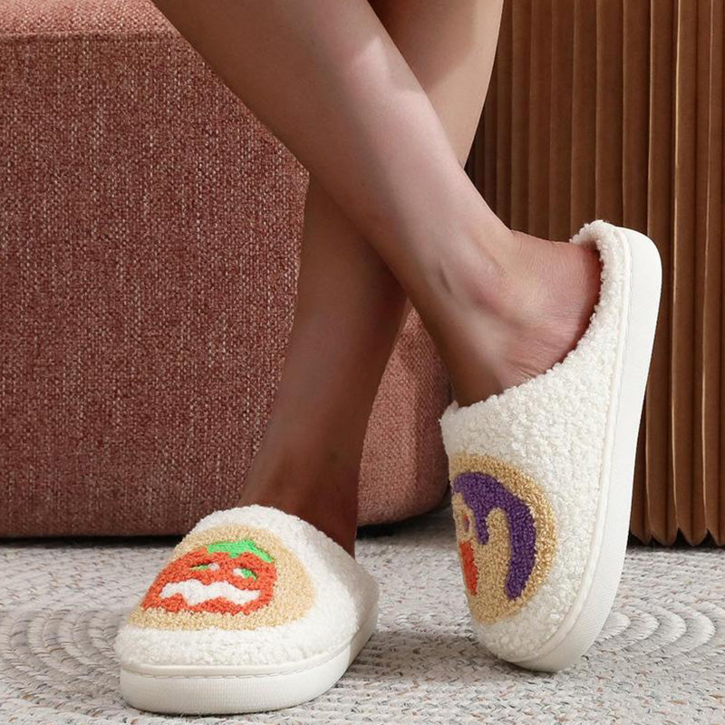 Halloween Cartoon Pattern Plush Slippers