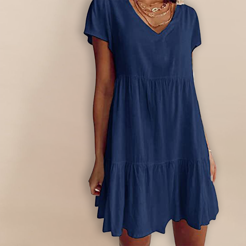 V Neck Casual Short Sleeve Dress