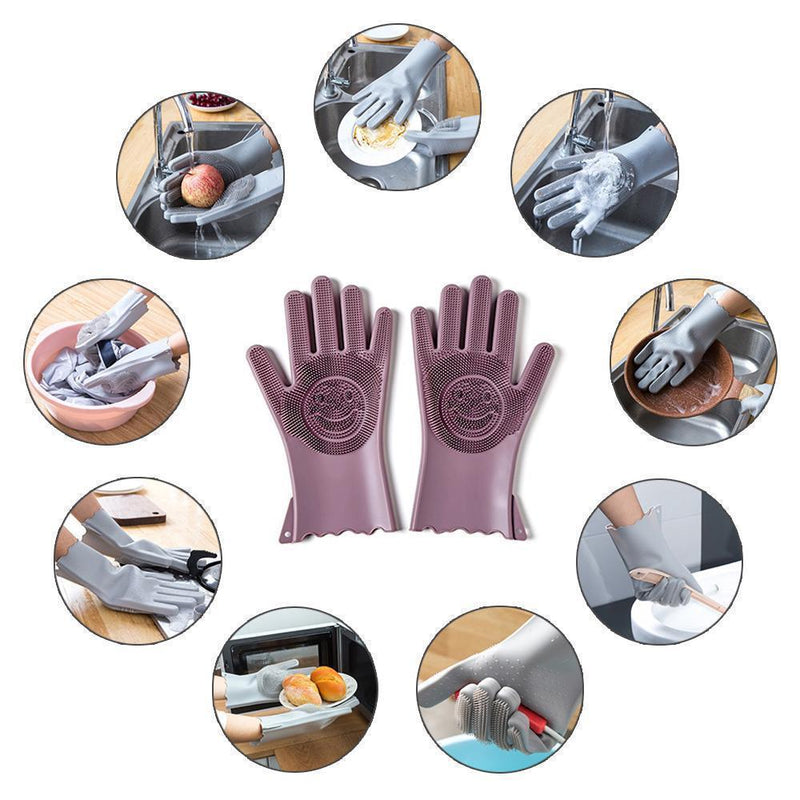 Multi-functional Silicone Decontamination Non-stick Oil Cleaning Gloves (1 pair)