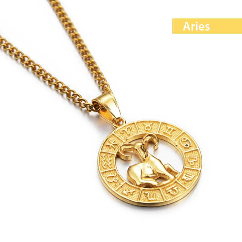 Constellation Round Coin Necklace