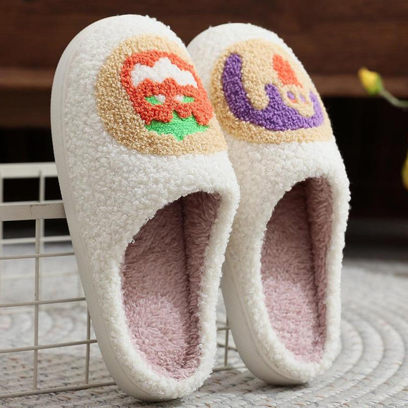 Halloween Cartoon Pattern Plush Slippers