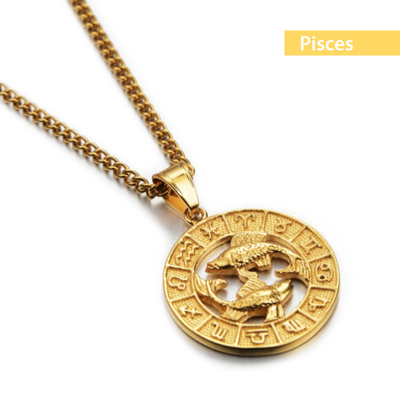 Constellation Round Coin Necklace