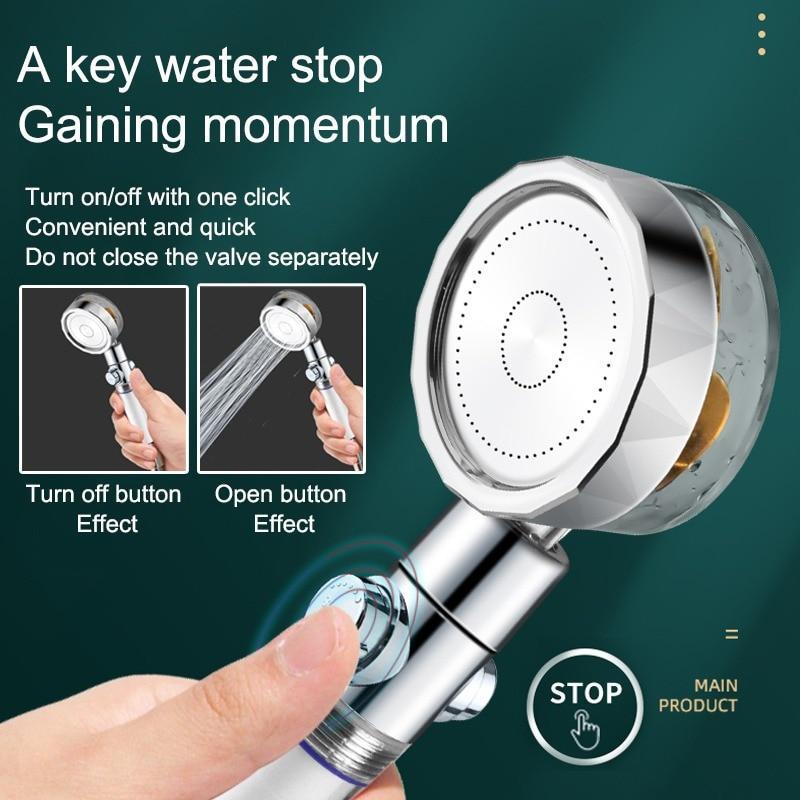 Water-saving 360 ° rotatable high pressure shower